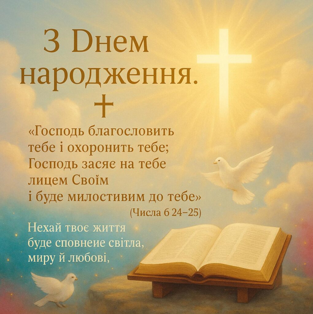 християнські привітання з днем народження у віршах - листівки 12
