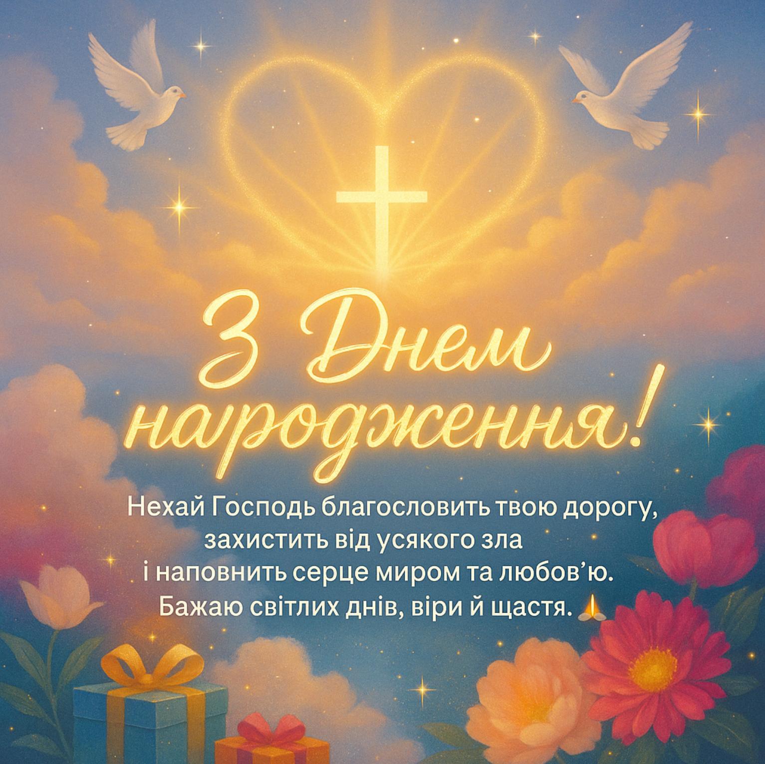 християнські привітання з днем народження у віршах - листівки 5