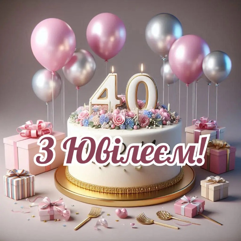 привітання з 40-річчям жінці віршем - листівки 17