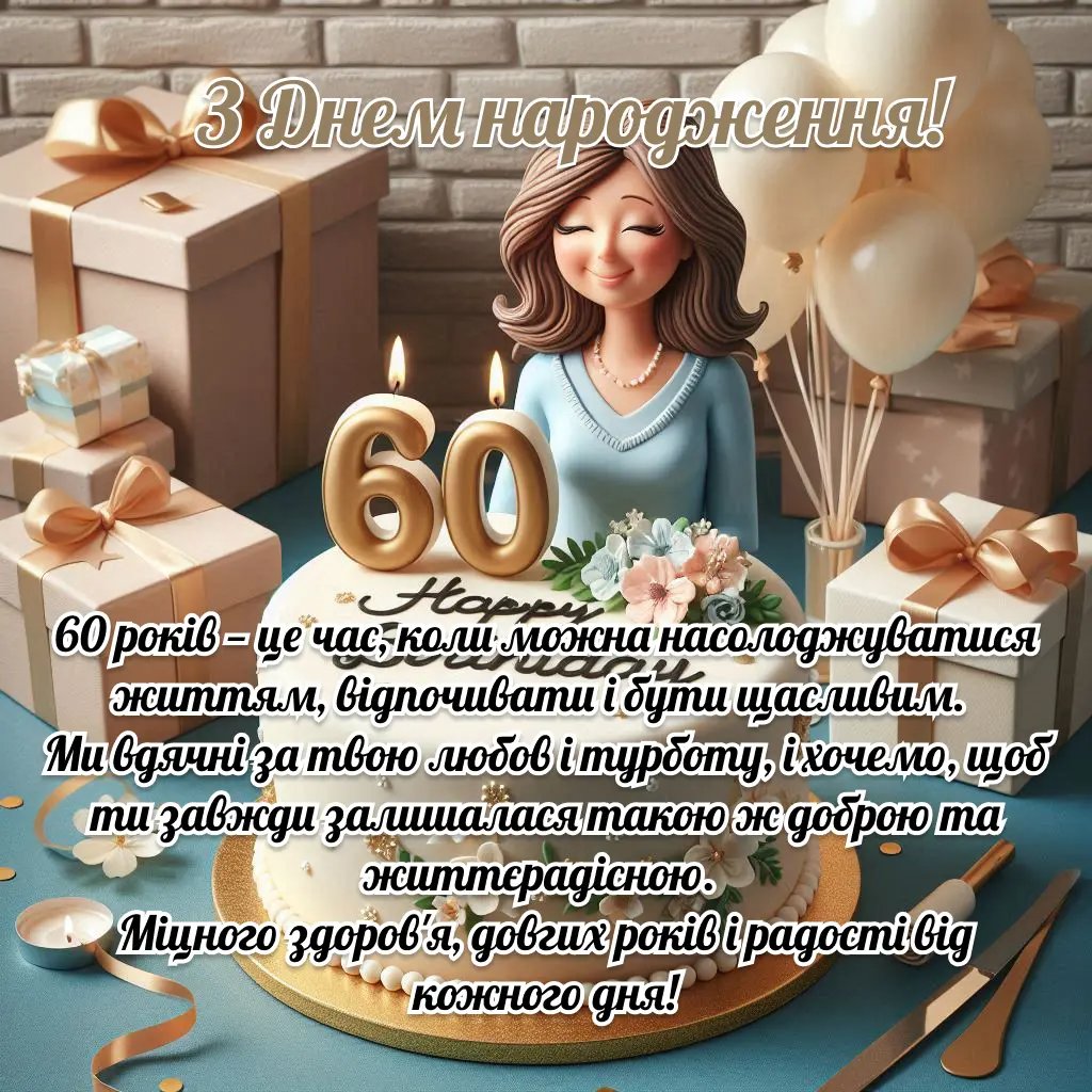 привітання з 60-річчям у віршах - листівки 12