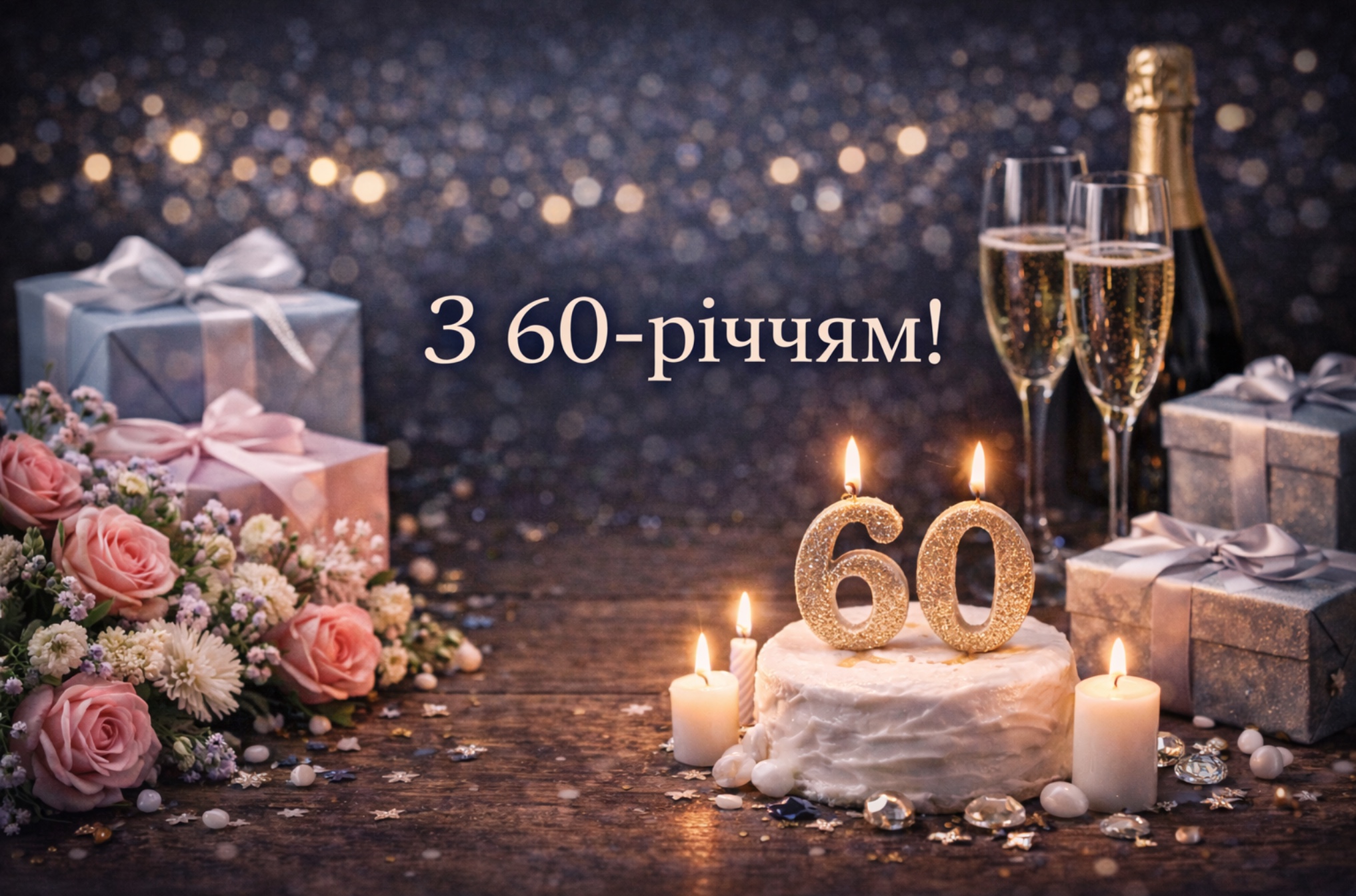 привітання з 60-річчям у віршах - листівки 15