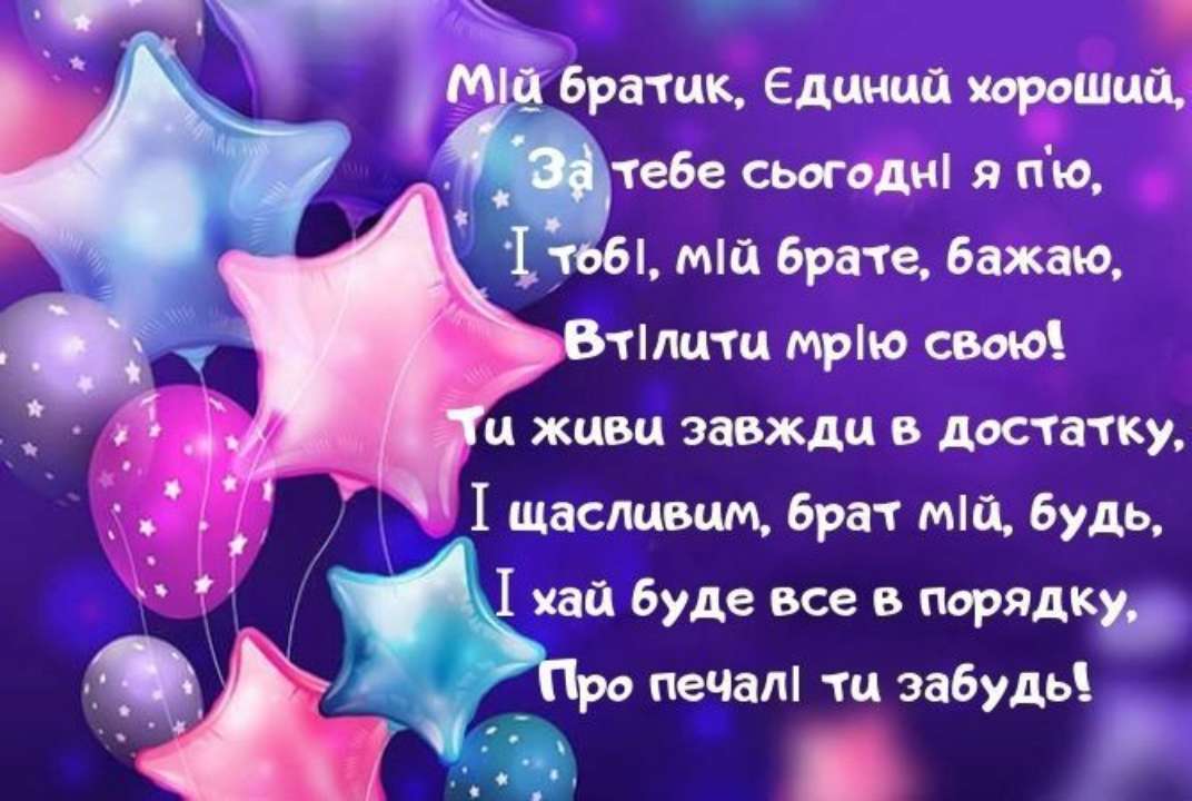 привітання з днем народження брату від сестри - листівки 7