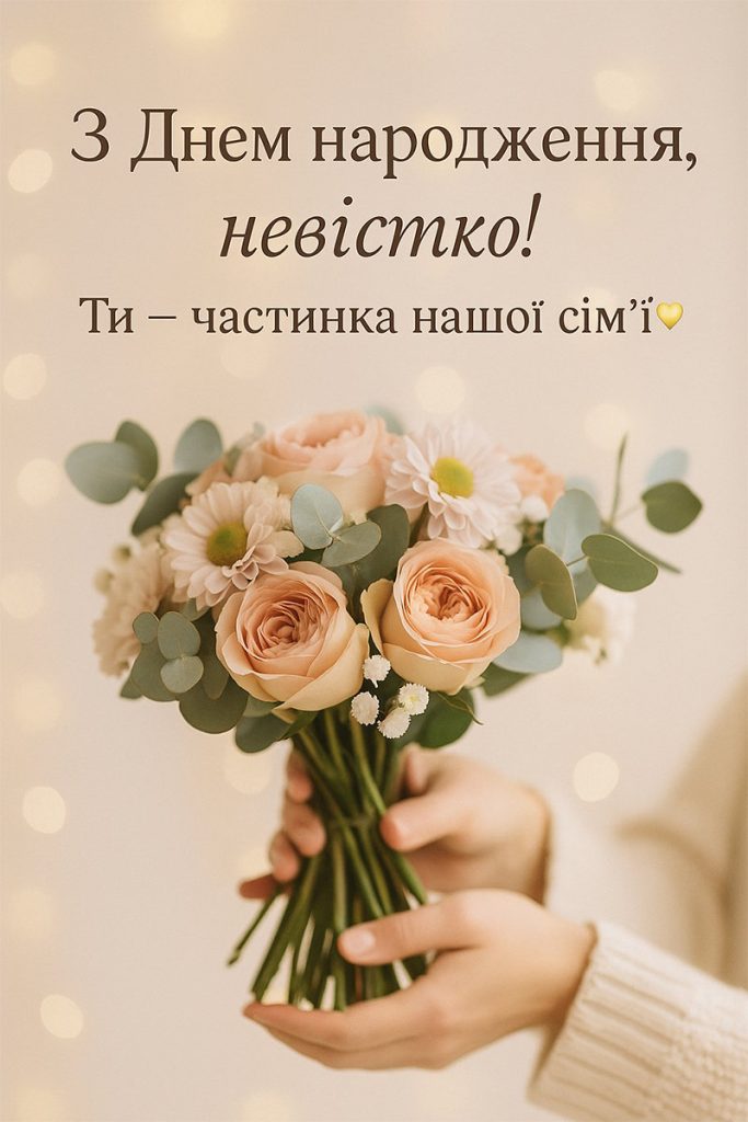 привітання з днем народження невістці від свекрухи у віршах - листівки 11