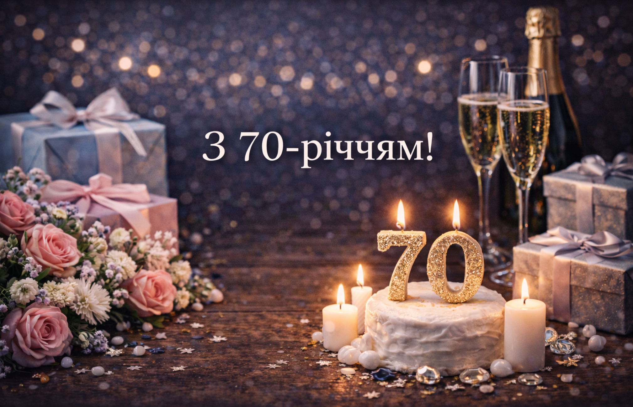вітання з 70-річчям жінці у віршах - листівки 7