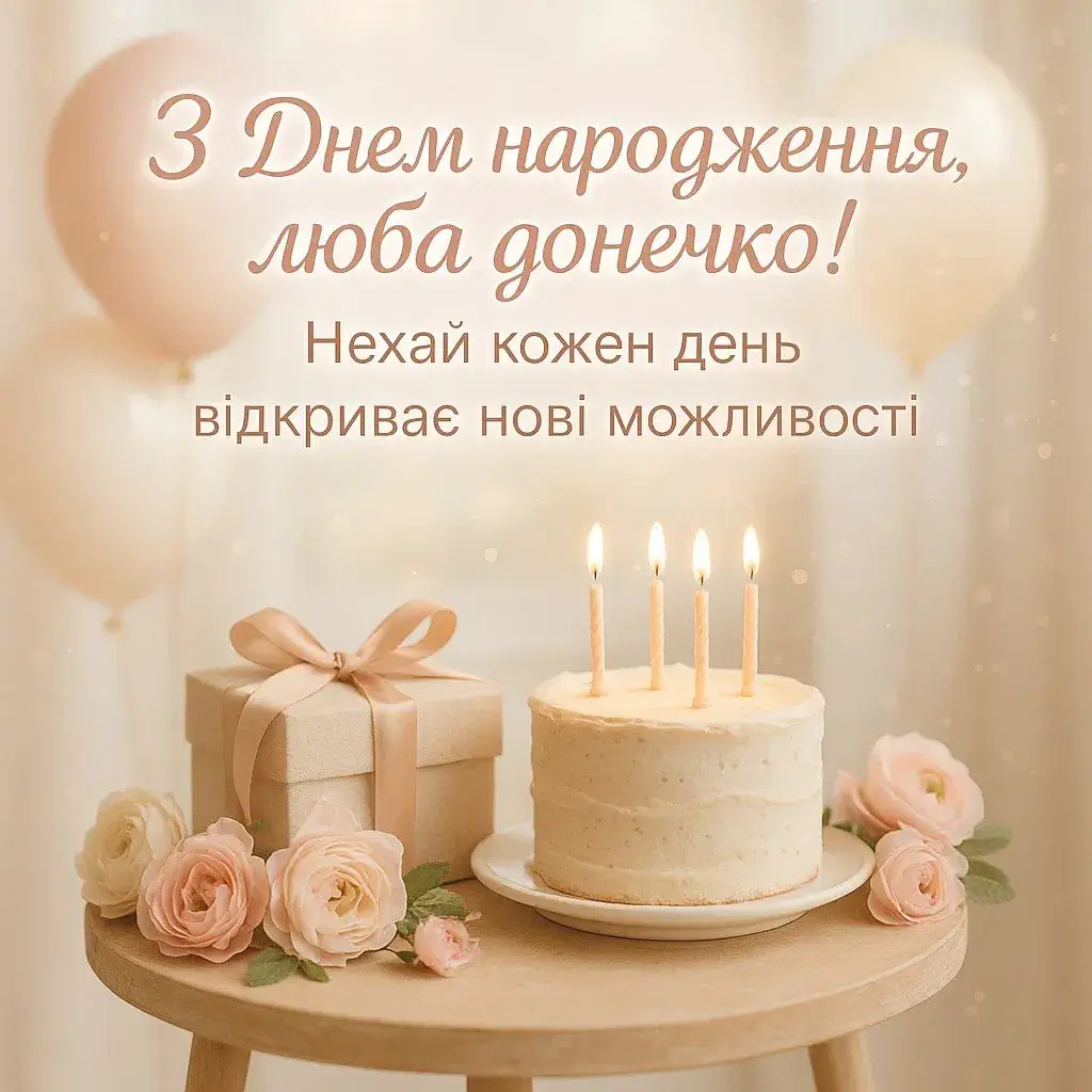 гарні вітання з днем народження дочці - листівки 11