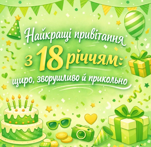 привітання з 18-річчям своїми словами - листівки 2