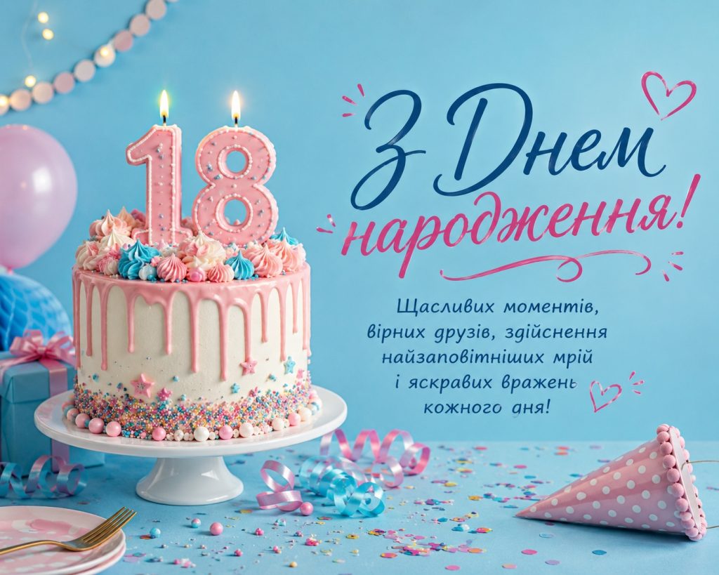привітання з 18-річчям своїми словами - листівки 21