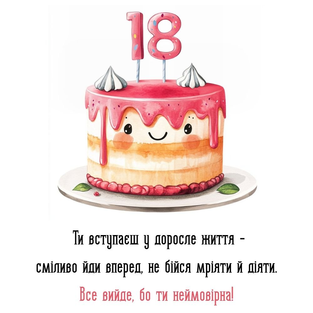 привітання з 18-річчям своїми словами - листівки 32
