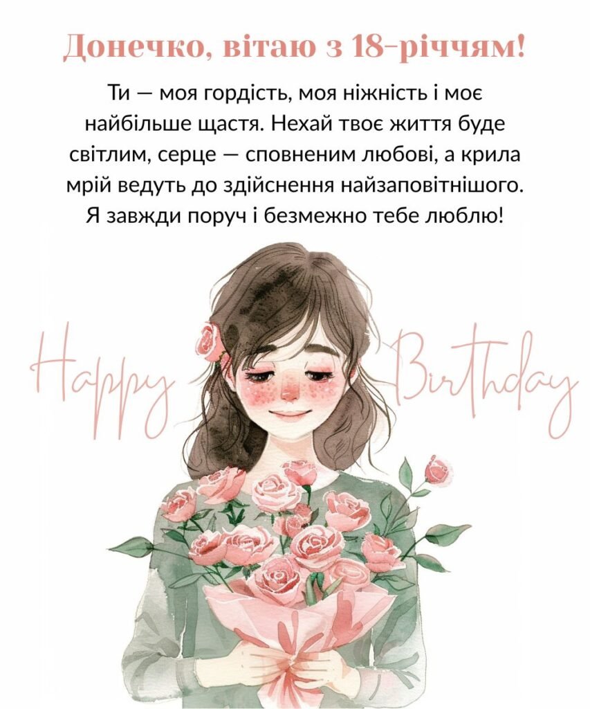 привітання з 18-річчям своїми словами - листівки 4