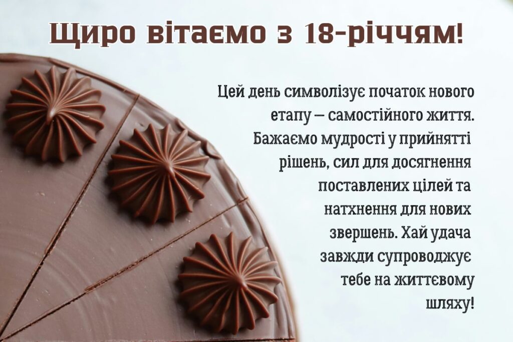 привітання з 18-річчям своїми словами - листівки 5