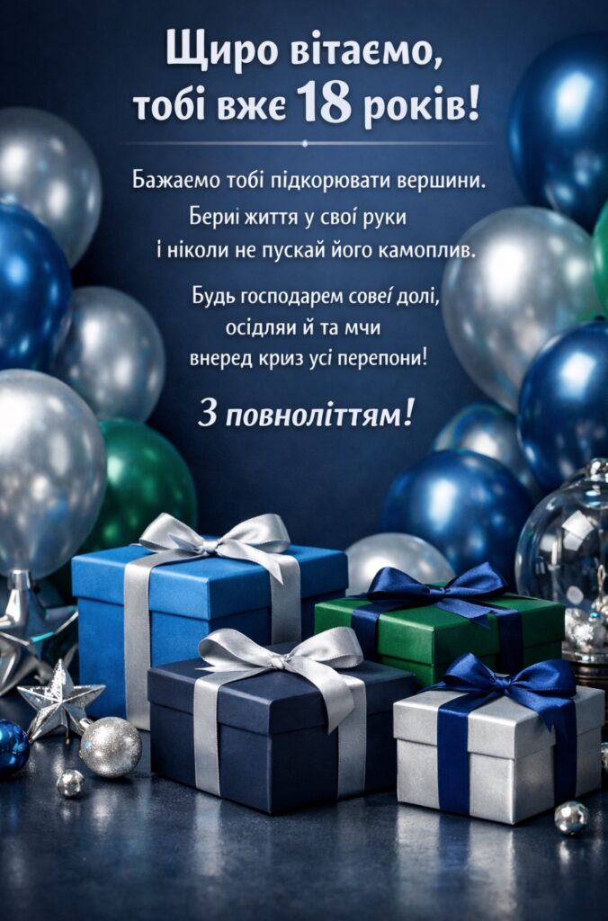 привітання з 18-річчям своїми словами - листівки 8