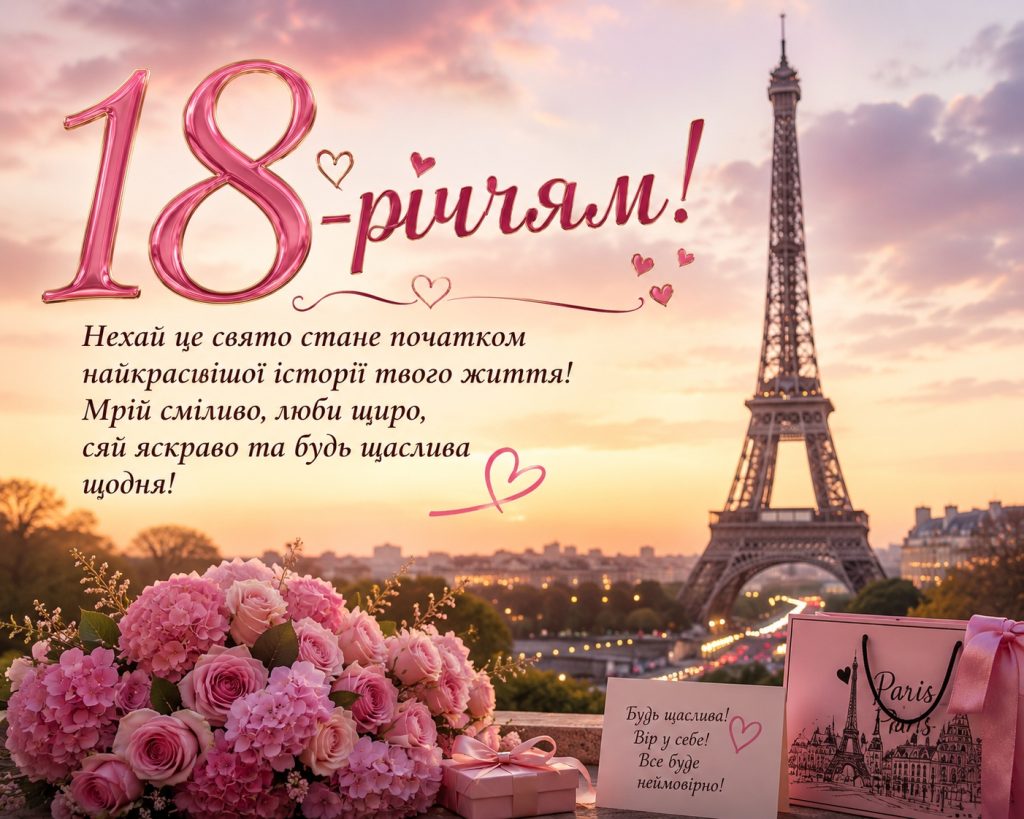привітання з 18-річчям своїми словами - листівки 9