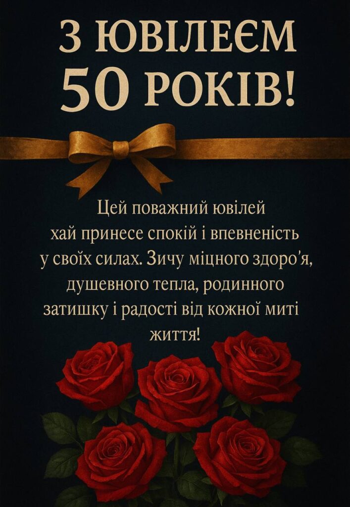 привітання з 50-річчям своїми словами - листівки 1