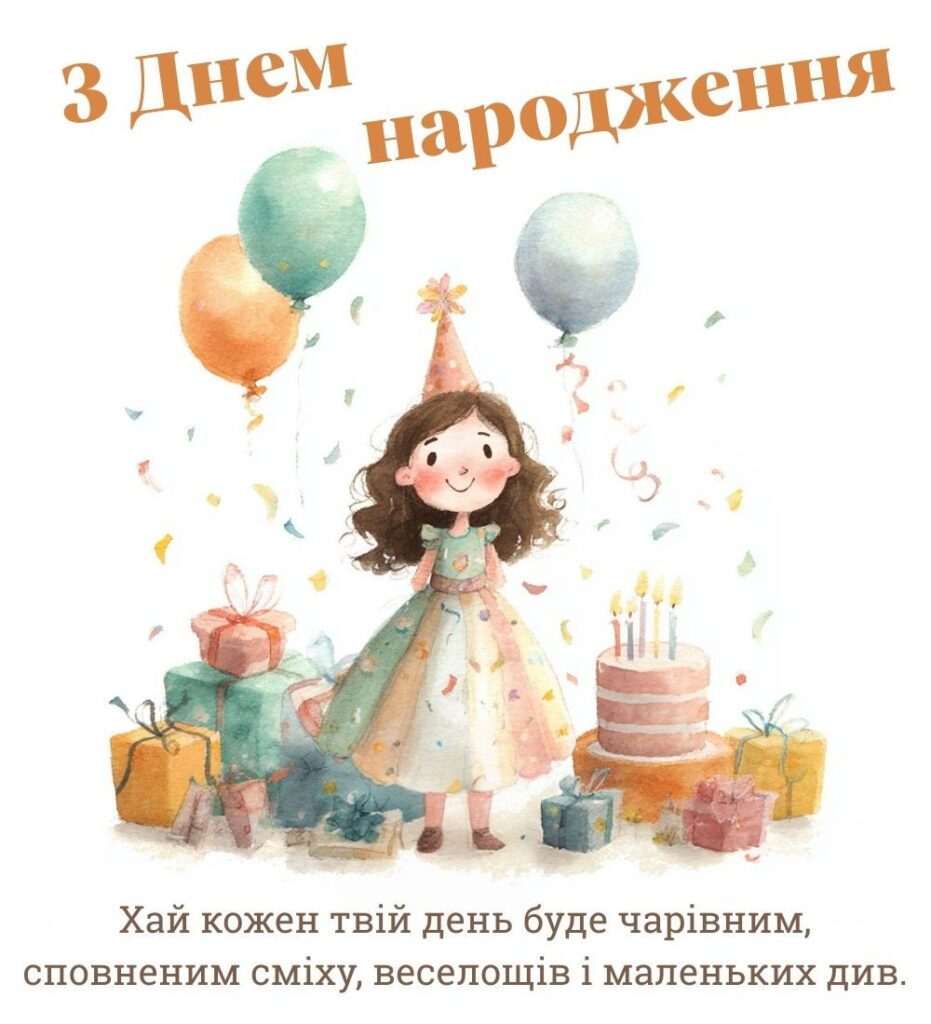 привітання з днем народження 6 років дівчинці - листівки 20