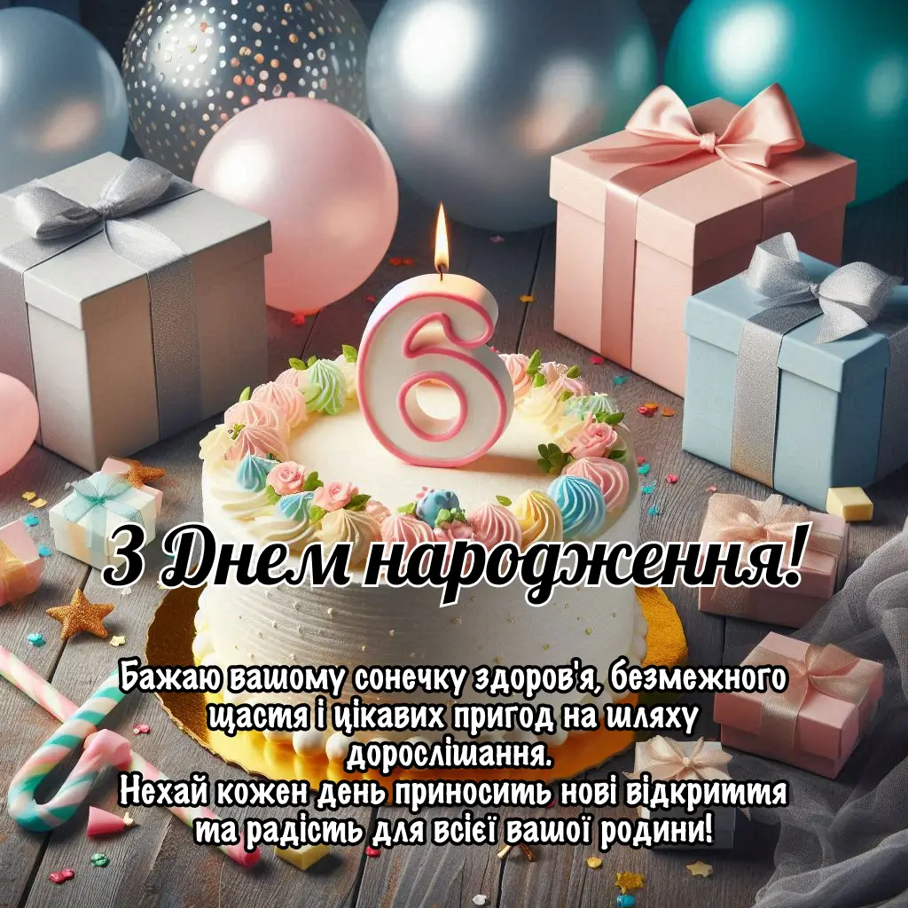 привітання з днем народження 6 років дівчинці - листівки 26