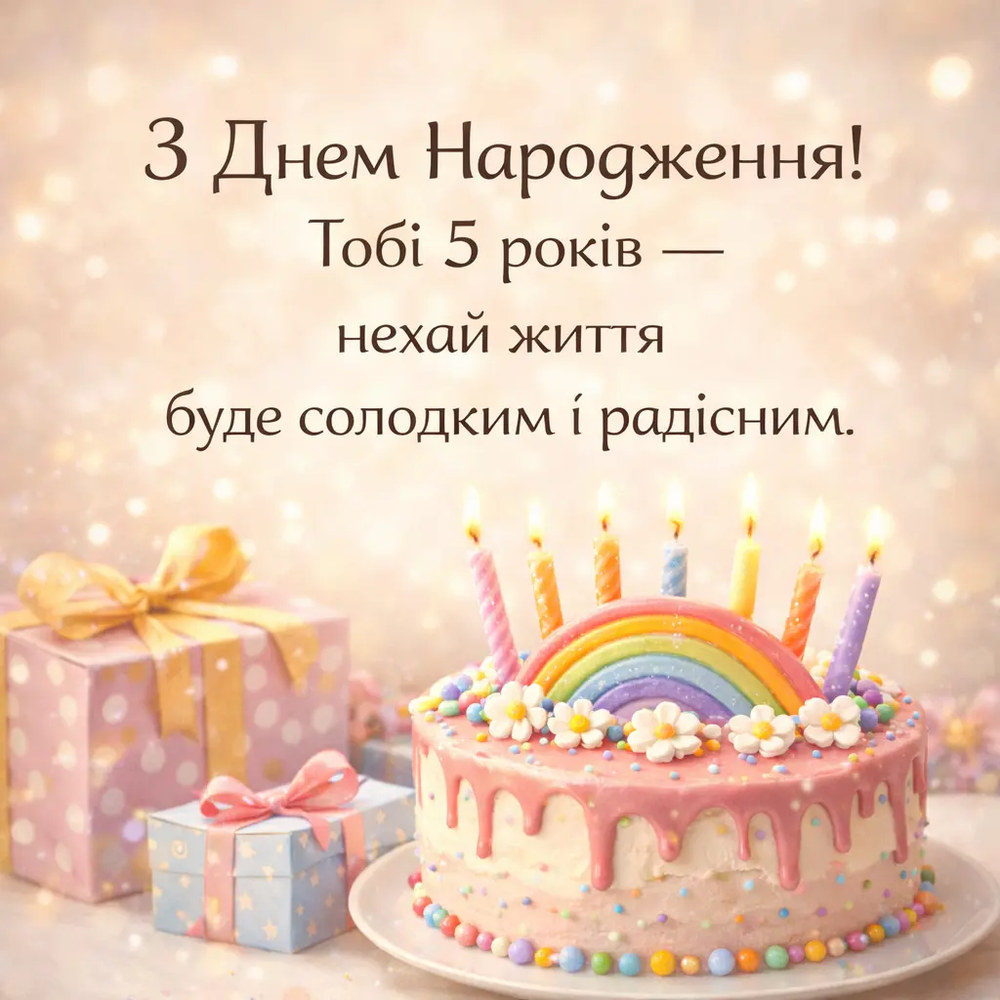 привітання з днем народження дівчинці 5 років - листівки 11