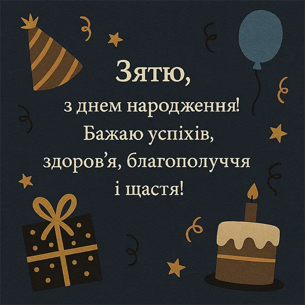 привітання з днем народження для зятя своїми словами - листівки 12