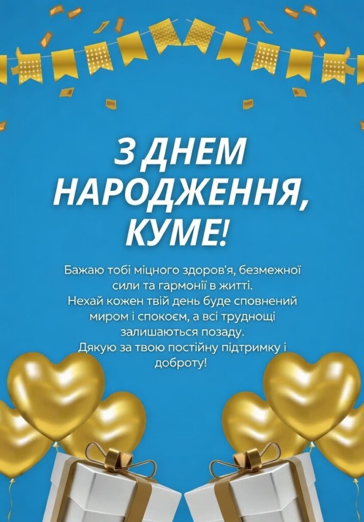 привітання з днем народження кум - листівки 17