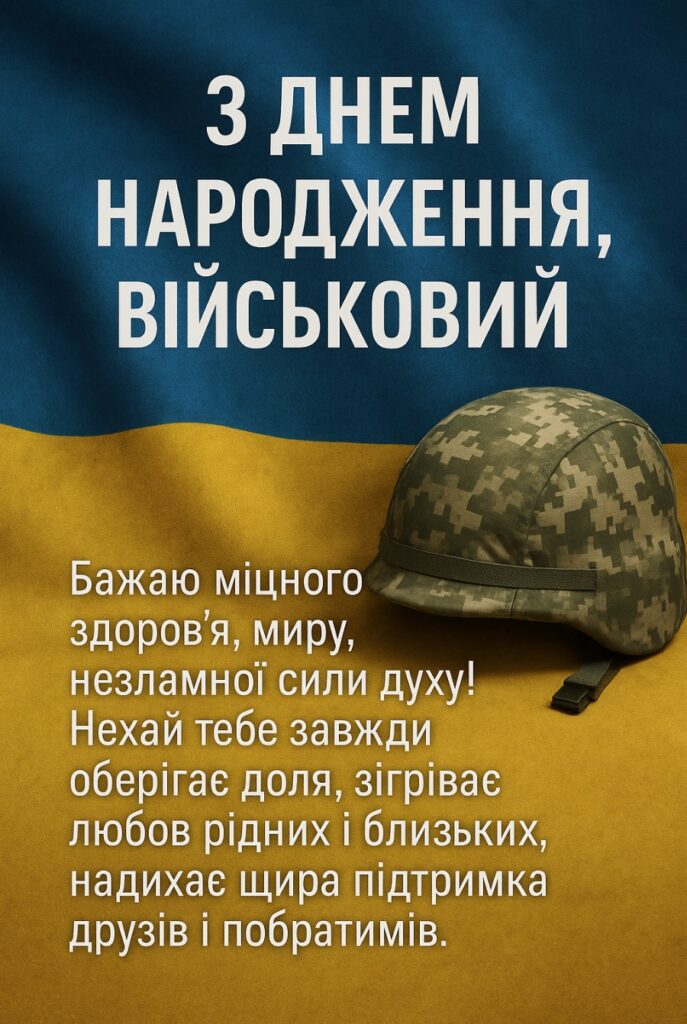 привітання з днем народження військовому - листівки 9