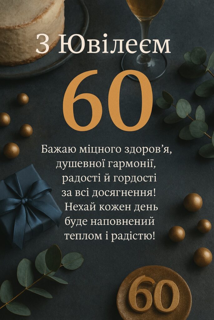 привітання з днем народження жінці 60 років - листівки 5