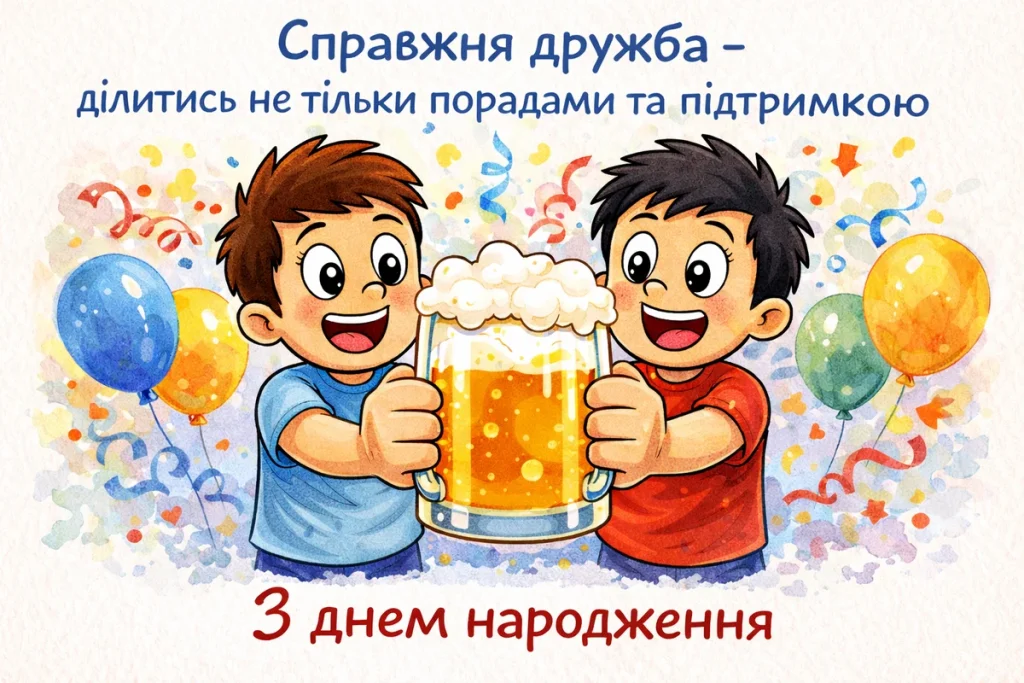 привітати друга з днем народження - листівки 1